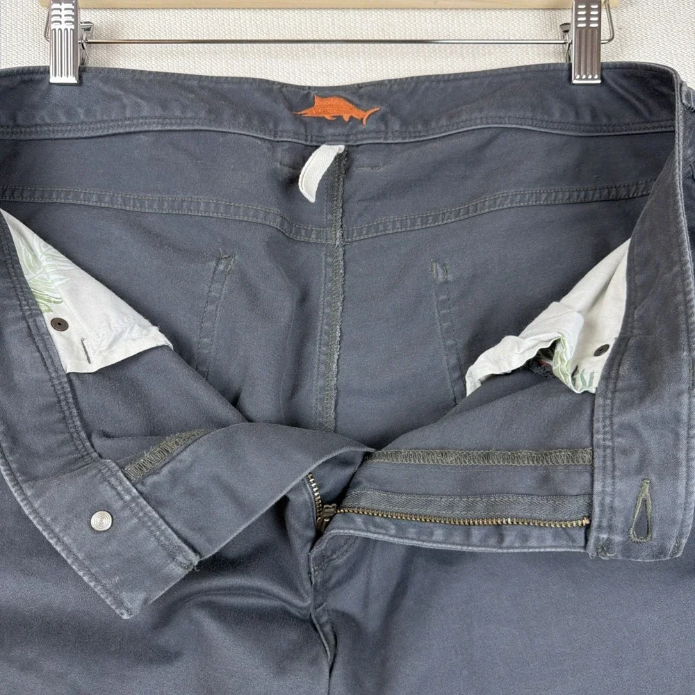 Tommy Bahama Men's Straight Leg 5-Pocket Gray Pants 36X30 Stretch Pima‎ Cotton